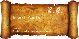 Monoki Gyula névjegykártya