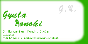 gyula monoki business card